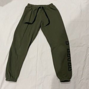 Olive green PINK sweatpants